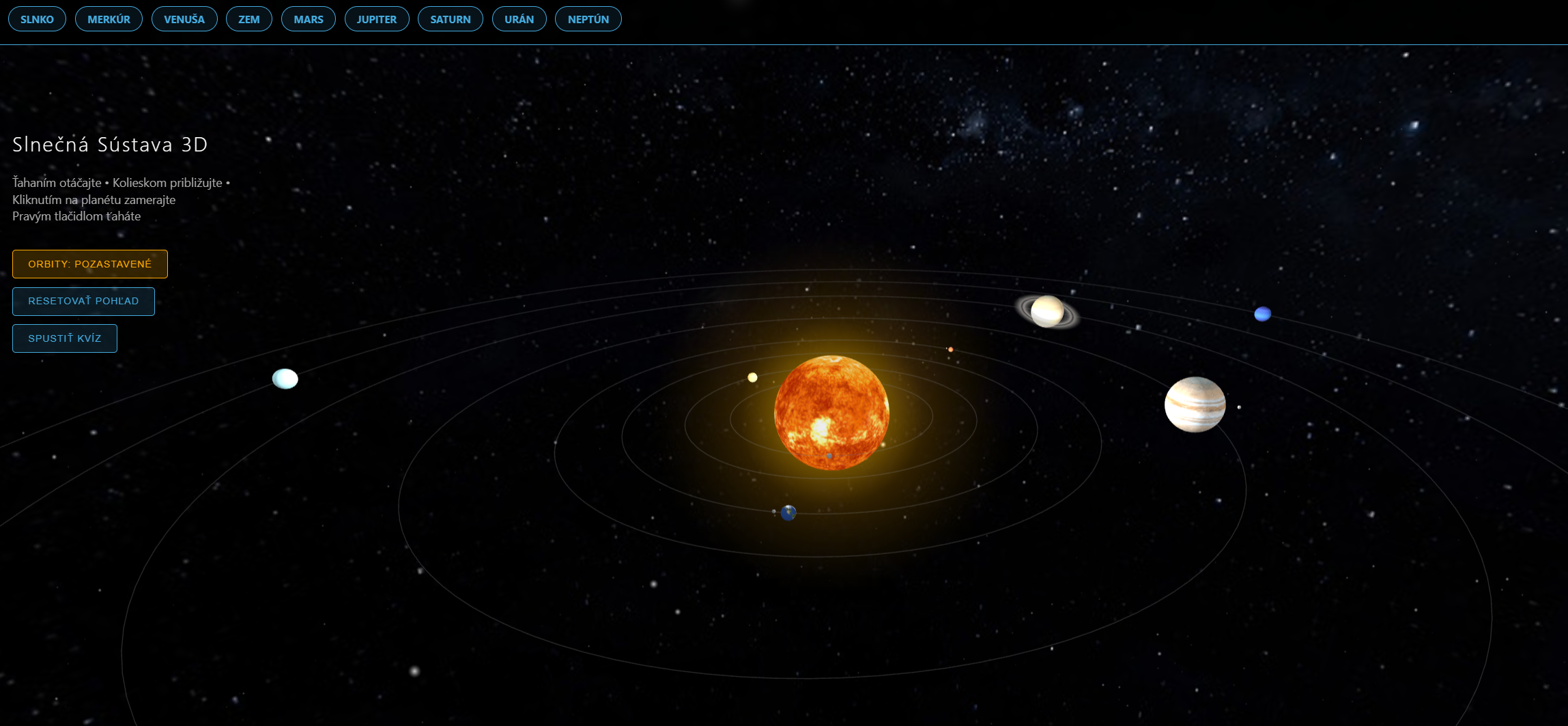 Solar System 3D Interface